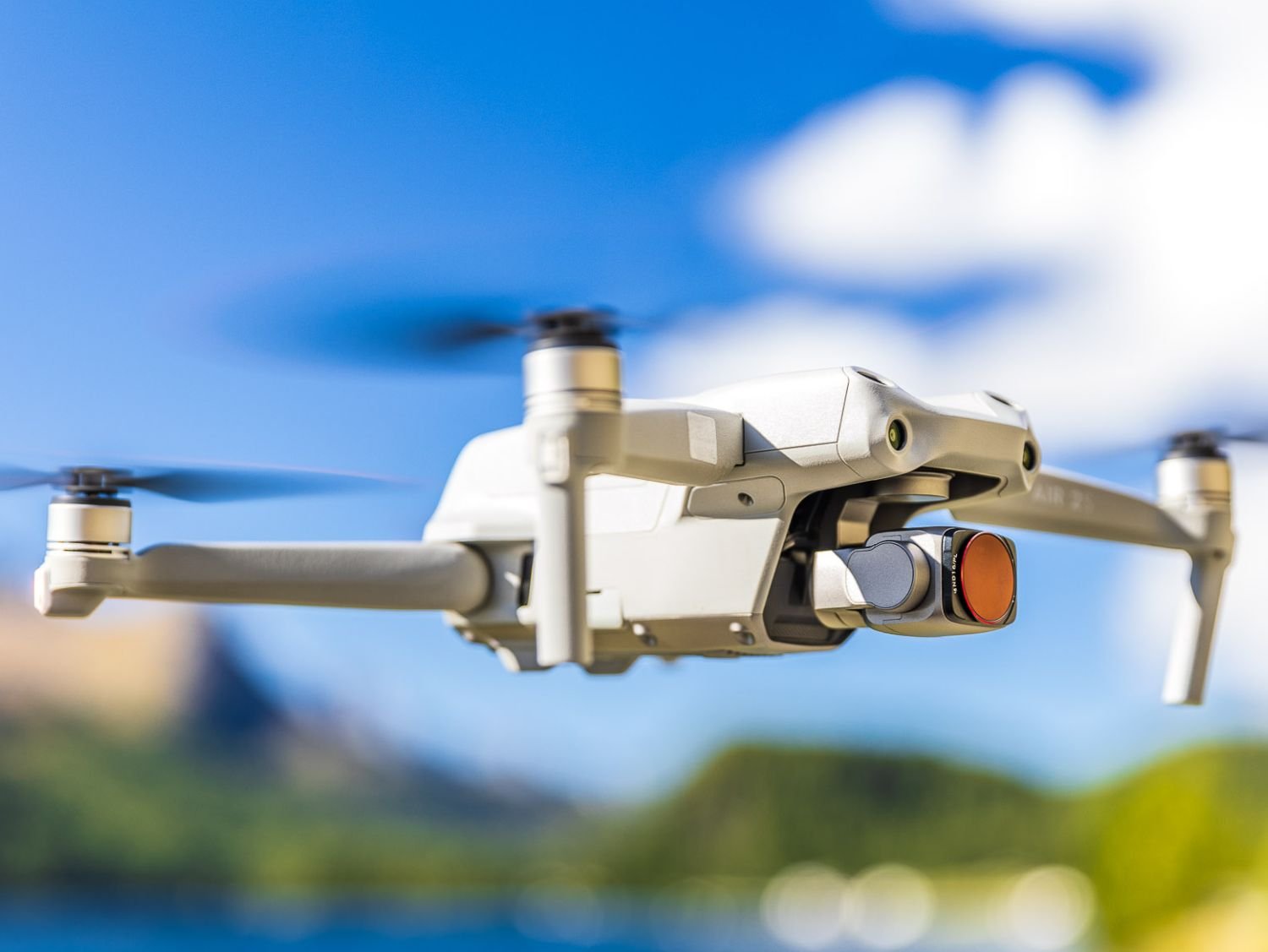 DJI Air 2S in Flight Over Sri Lanka Landscape