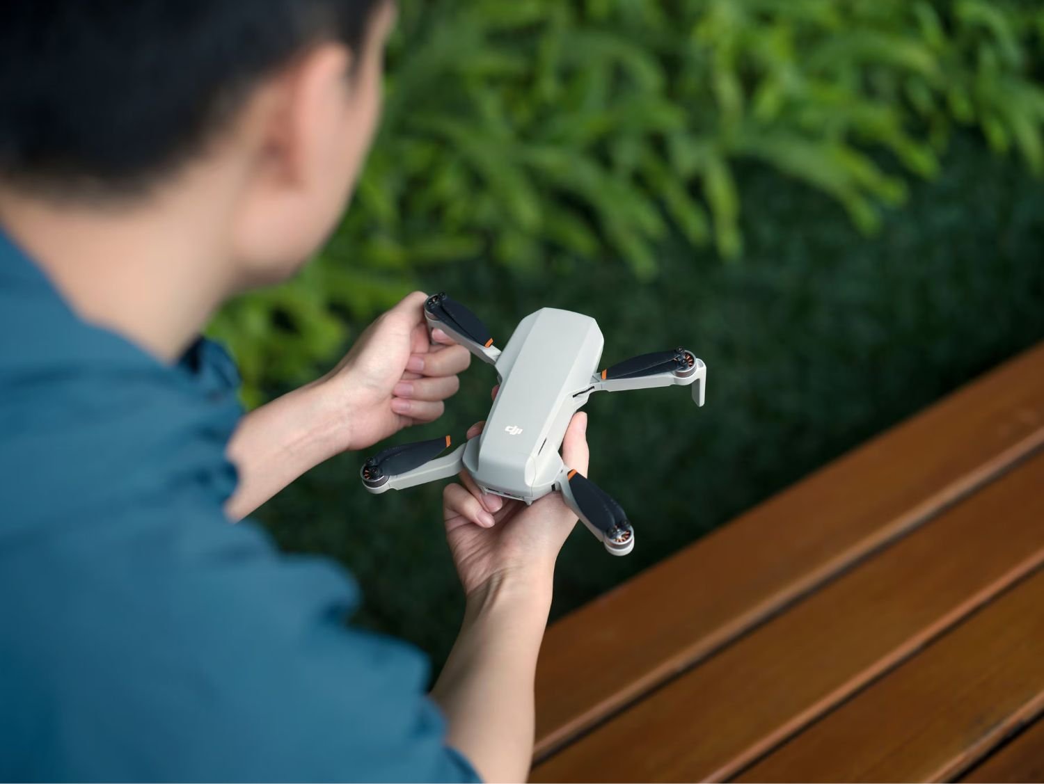 DJI Mini SE drone flying over beach in Sri Lanka