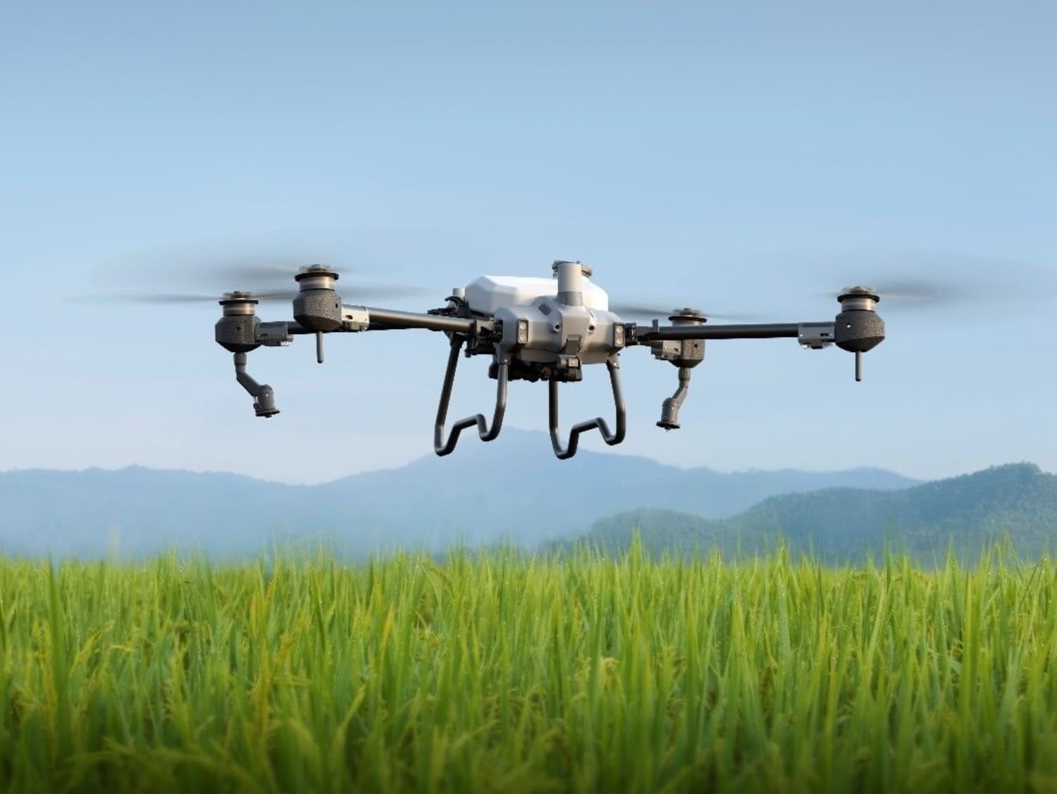 DJI Agras T20P Drone Spraying Paddy Field Sri Lanka