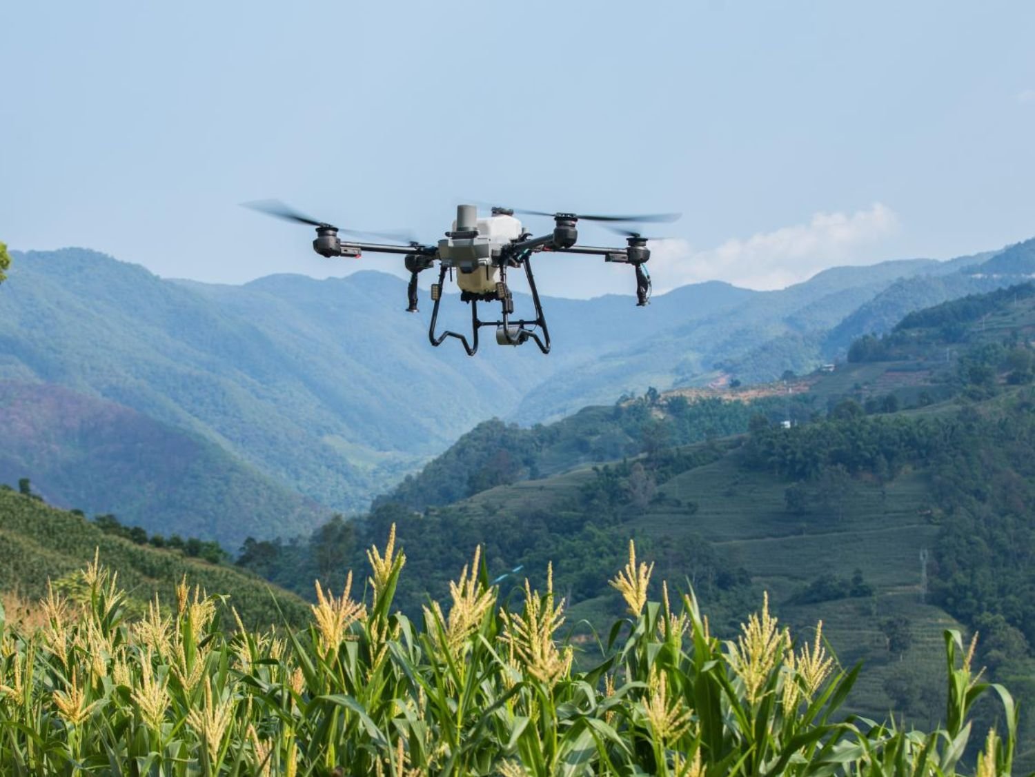 DJI Agras T25P drone front view for rent in Sri Lanka